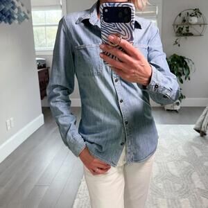 Lucky Brand Light Blue Denim Long Sleeve Shirt Size S